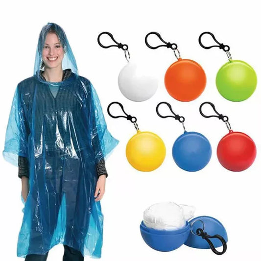 Portable Raincoat Ball Disposable Raincoats Waterproof Transparent Rain Cover Emergency Coat