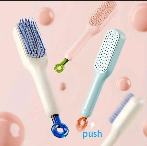 Self Cleaning Hair Brush, One-click Cleaning Telescopic Hair Comb